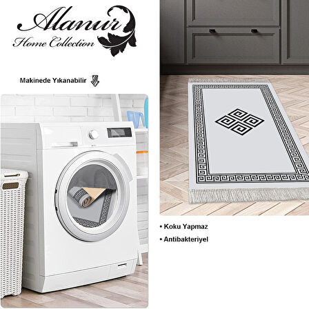 Dekoreko Kaymaz Taban Djt Mutfak Halısı Yıldız Deri Saçaklı Modern 656M