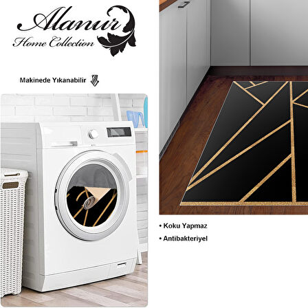 Dekoreko Kaymaz Taban Djt Mutfak Halısı Yıldız Deri Modern 686M