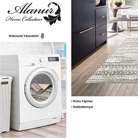 Dekoreko Kaymaz Taban Djt Mutfak Halısı Yıldız Deri İskandinav Al1104