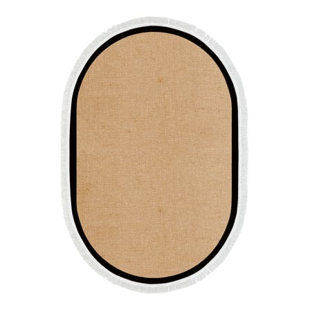 Alanur Home Kaymaz Taban Djt Banyo Mutfak Salon Halı  Trend Saçaklı Oval Dokuma Desen E5001