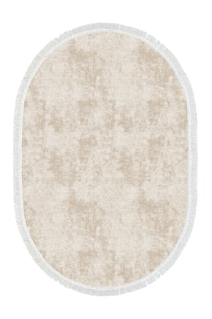 Dijital Baskılı Oval Salon Halısı | Kaymaz Yıkanabilir | Keçe Taban Saçaklı | Vintage | 2092M
