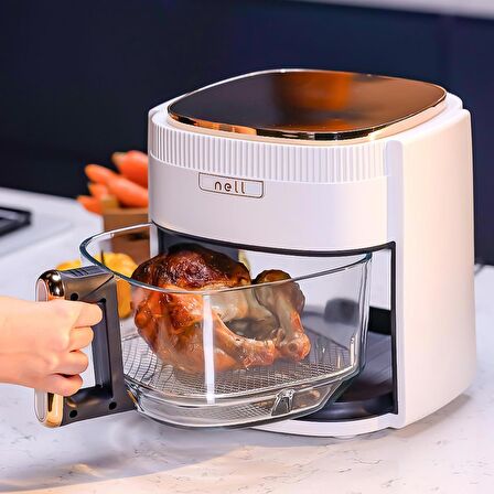 Nell Healthy Glass 4.2 lt Yağsız Airfryer Siyah - Gri