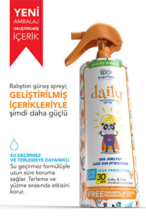 Babyton Bebek & Çocuk Doğal Güneş Koruyucu Sprey 200 ml