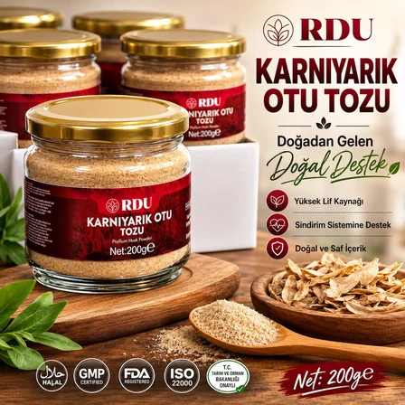 Karnıyarık Otu Tozu Psyllium   Doğal Bitkisel Lif 200 Gram