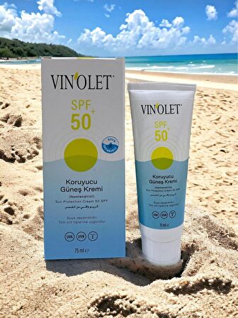 Vinolet SPF 50 Yüsek koruyuculu Leke Karşıtı Güneş Kremi 75 Ml