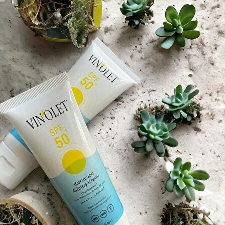 Vinolet SPF 50 Yüsek koruyuculu Leke Karşıtı Güneş Kremi 75 Ml