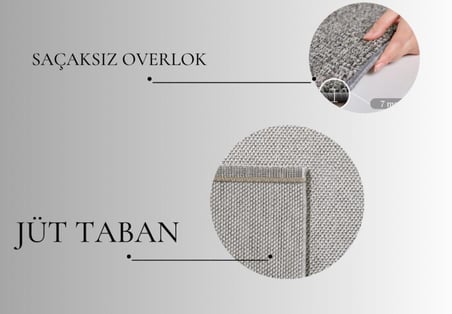 Düz Renk Krem Sisal Yumuşak Polipropilen Jüt Halı Salon Oturma Odası Yolluk Mutfak Koridor Halısı