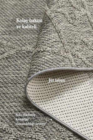 İskandinav Tasarım Boho Desenli Gri Halı Salon Halısı Mutfak Halısı Yolluk Paspas Dış Mekan Halısı
