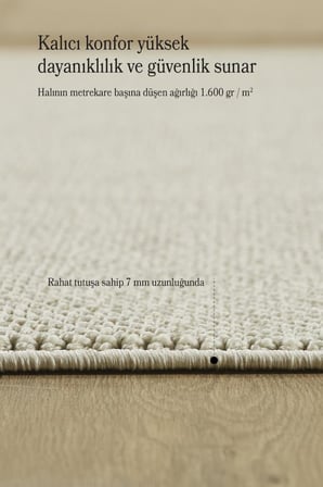 Düz Renk Krem Sisal Yumuşak Polipropilen Jüt Halı Salon Oturma Odası Yolluk Mutfak Koridor Halısı