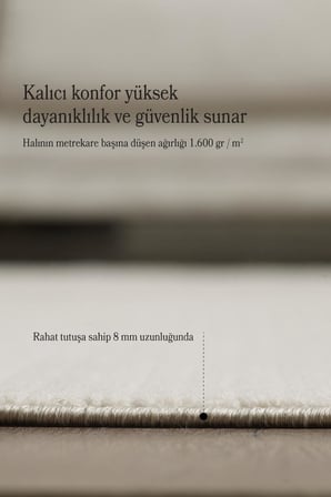 Bej Yumuşak Dokulu Jüt Taban Halı Kilim Salon Mutfak Koridor Yolluk Dokuma 9mm Antialerjik 120x170 cm