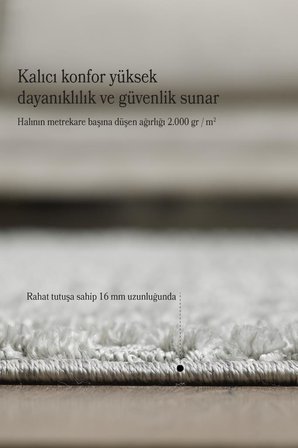 İskandinav Dokuma Bukleli Gri Jüt Taban Halı Salon Mutfak Koridor Yolluk Modern Halı