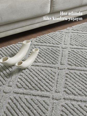 İskandinav Dokuma Bukleli Gri Jüt Taban Halı Salon Mutfak Koridor Yolluk Modern Halı