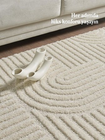 İskandinav Dokuma Bukleli Krem Jüt Taban Halı Salon Mutfak Koridor Yolluk Modern Halı