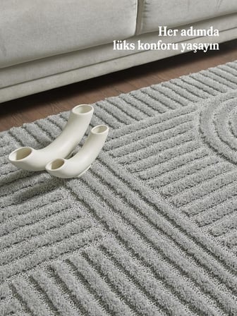 İskandinav Dokuma Bukleli Gri Jüt Taban Halı Salon Mutfak Koridor Yolluk Modern Halı 120x200 cm