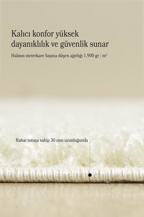 Tek Renk Desensiz Krem Yumuşak Post Peluş Shaggy Halı Salon Oturma Odası Yolluk Mutfak Halısı