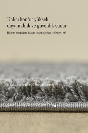 Tek Renk Desensiz Gri Yumuşak Post Peluş Shaggy Halı Salon Oturma Odası Yolluk Mutfak Halısı