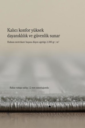Motifli Gri Modern Yumuşak Polipropilen Jüt Halı Salon Oturma Odası Yolluk Mutfak Koridor Halısı