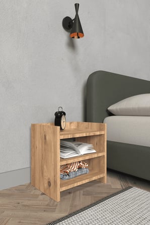 Aren 2 Raflı Modern Komodin – Yatak Odası Başucu Sehpası
