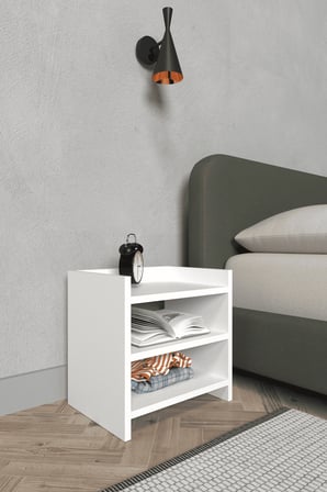 Aren 2 Raflı Modern Komodin – Yatak Odası Başucu Sehpası