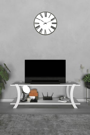 Liva Modern TV Sehpası – Çift Katlı Fonksiyonel Televizyon Ünitesi