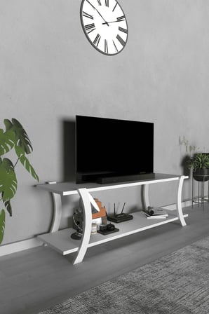 Liva Modern TV Sehpası – Çift Katlı Fonksiyonel Televizyon Ünitesi