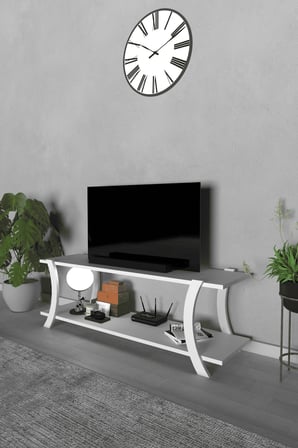 Liva Modern TV Sehpası – Çift Katlı Fonksiyonel Televizyon Ünitesi