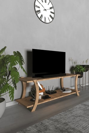 Liva Modern TV Sehpası – Çift Katlı Fonksiyonel Televizyon Ünitesi