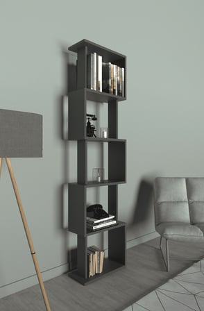 Riva Labirent Kitaplık – 5 Raflı Modern Dekoratif Kitaplık Ünitesi