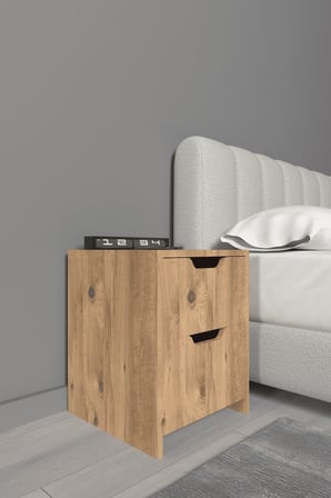 Niva 2 Çekmeceli Modern Komodin – Yatak Odası Başucu Sehpası