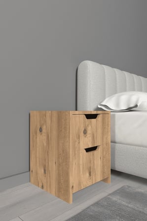 Niva 2 Çekmeceli Modern Komodin – Yatak Odası Başucu Sehpası