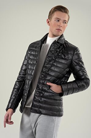 Achille Siyah Deri Mont 