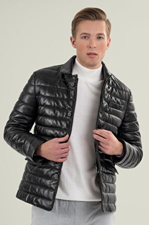 Achille Siyah Deri Mont 