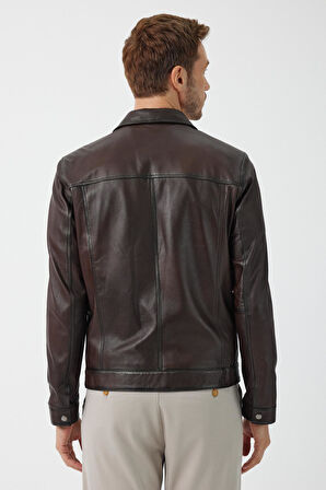 James Kahverengi Deri Mont 