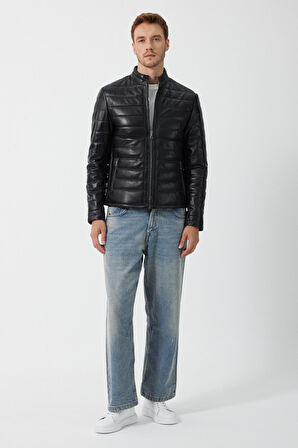 Lugano Siyah Deri Mont