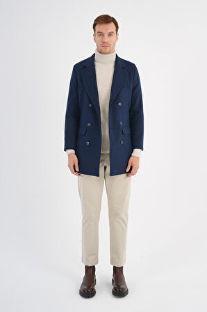 Regal Lacivert Kruvaze Erkek Kaban 