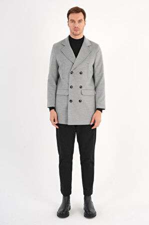 Regal Gri Kruvaze Erkek Kaban 