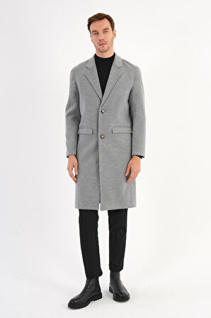 Nordic Gri Erkek Kaşe Kaban 