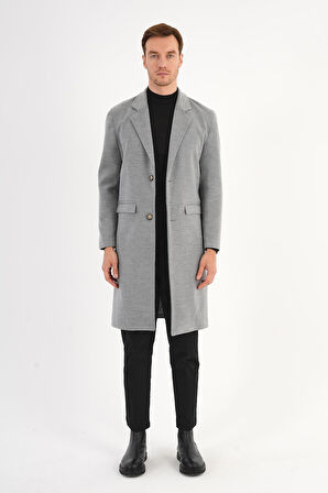 Nordic Gri Erkek Kaşe Kaban 