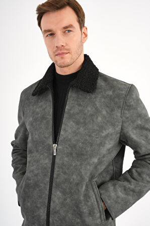 Luncio Antrasit Kürklü Mont 