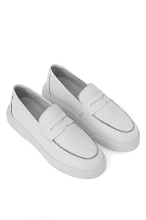 Fibe Erkek Beyaz Deri Spor Ayakkabı 
