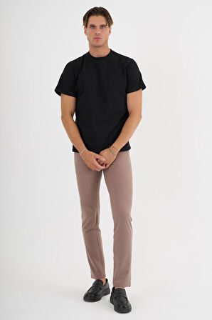 Erkek Siyah %100 Pamuklu Standart Kalıp T-sihrt 