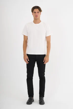 Erkek Ekru %100 Pamuklu Standart Kalıp T-Shirt