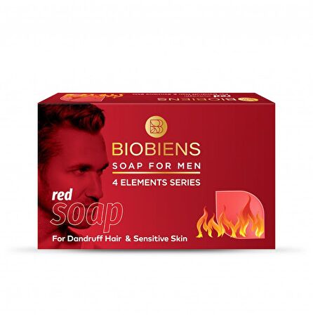 Biobiens Erkek Sabun 80 gr-Red(Kepekli saçlar-Hassas Ciltler)
