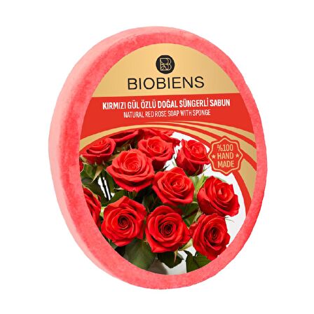 BioBiens Kırmızı Gül Özlü Doğal Süngerli Sabun 135gr