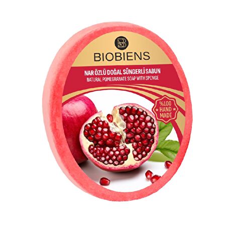 BioBiens Nar Özlü Doğal Süngerli Sabun 135gr