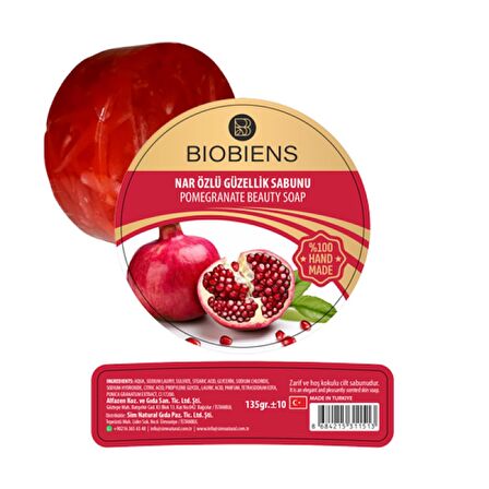 BİOBİENS NAR ÖZLÜ GÜZELLİK SABUNU 135 GR