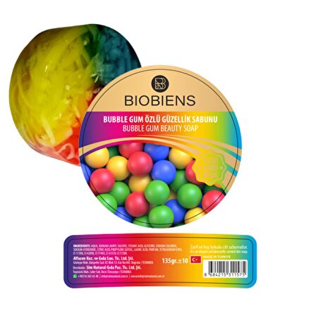 BİOBİENS BUBBLE GUM ÖZLÜ GÜZELLİK SABUNU 135 GR