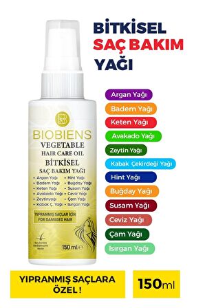 Biobiens Bitkisel Yağlı Saç Bakım Spreyi 150 ml