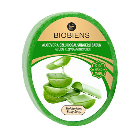 BioBiens Aloe Vera Özlü Doğal Süngerli Sabun 135gr