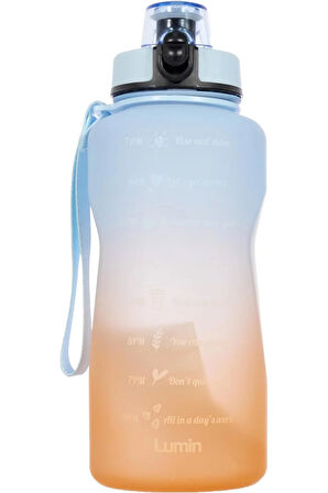 Lumin Flask Su Matarası 1,5 Litre Motivasyon Matarası Bpa Free Su Şişesi Suluk Water Bottle